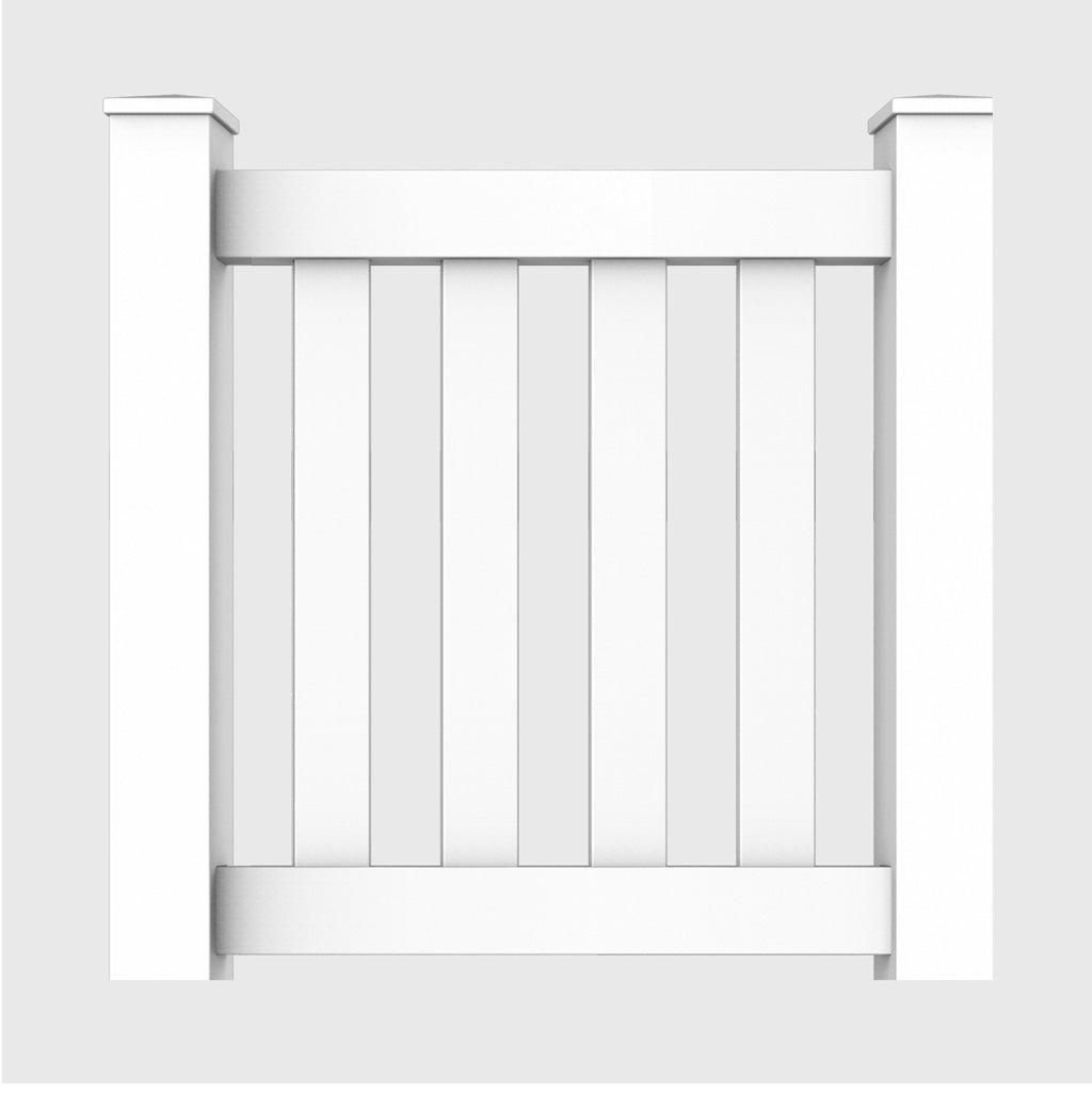 Terrace 3 - 4 ft. W x 3 ft. H White Vinyl Pool Fence Gate - Simple Fencing