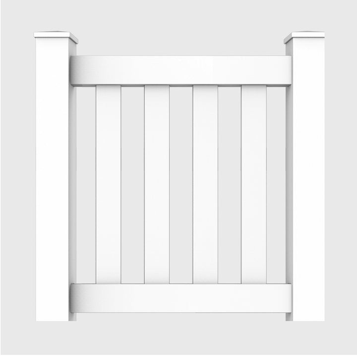 Terrace 3 - 4 ft. W x 3 ft. H White Vinyl Pool Fence Gate - Simple Fencing