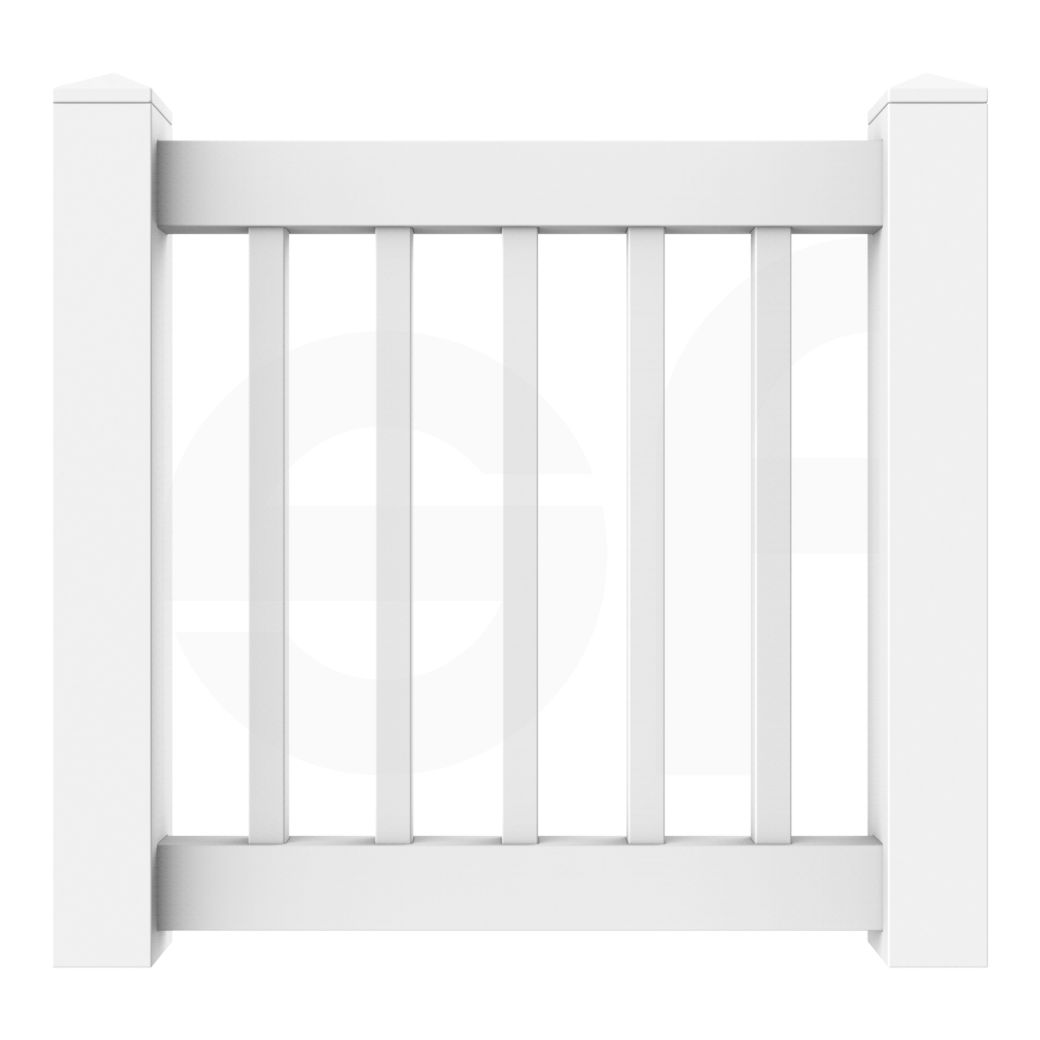 Niagra 3 - 4 - 5 ft. W x 3 ft. H White Vinyl Pool Fence Gate - Simple Fencing