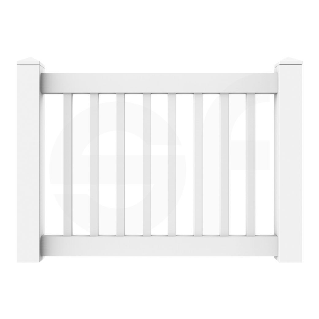 Niagra 3 - 4 - 5 ft. W x 3 ft. H White Vinyl Pool Fence Gate - Simple Fencing
