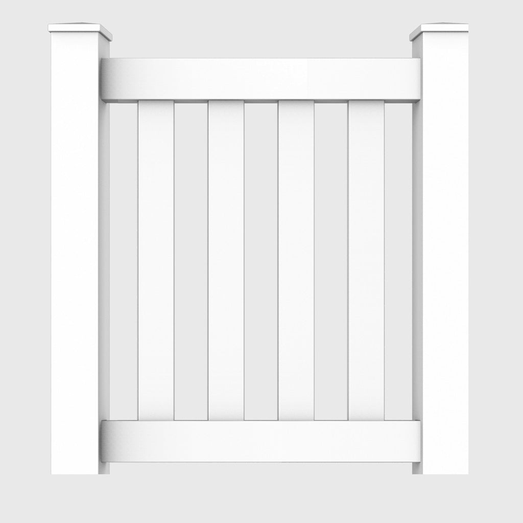 Terrace 3 - 4 ft. W x 4 ft. H White Vinyl Pool Fence Gate - Simple Fencing