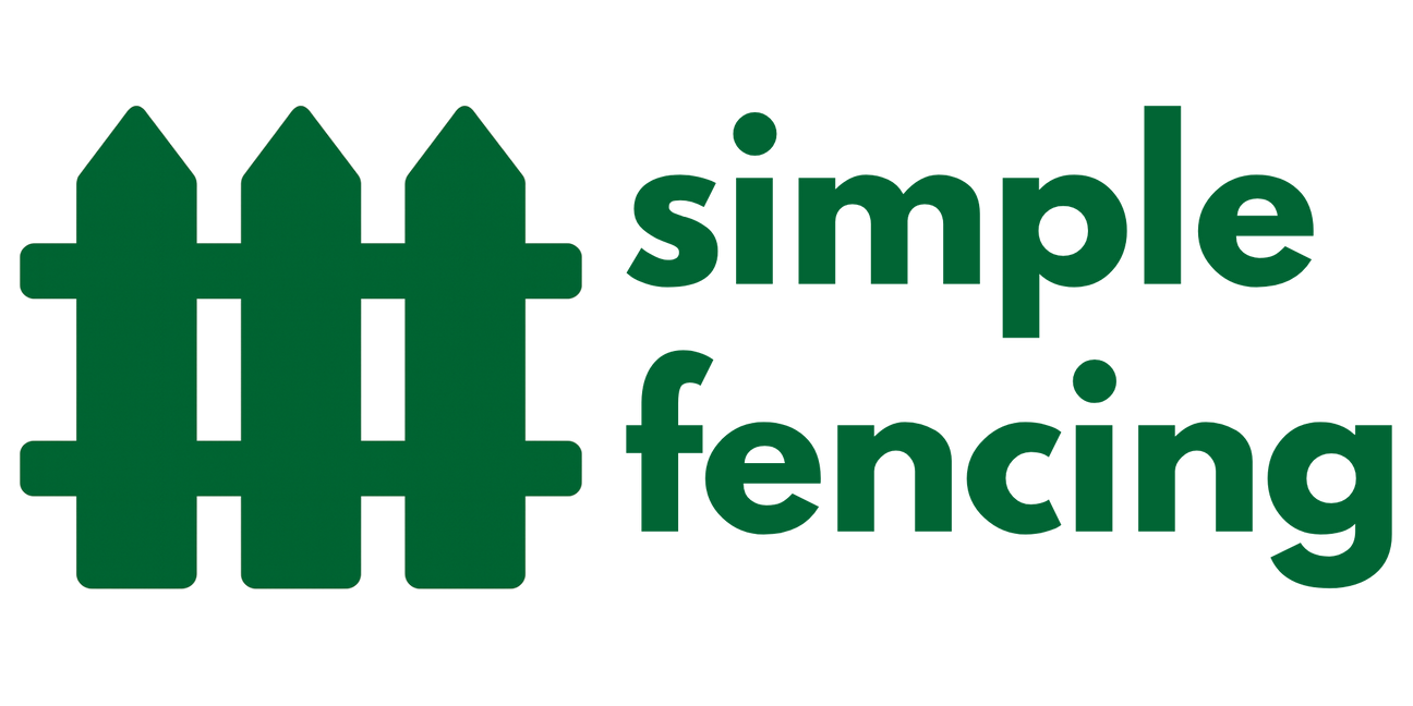 Simple Fencing logo – modern green picket fence icon with company name in bold text