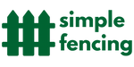 Simple Fencing logo – modern green picket fence icon with company name in bold text