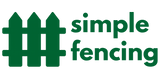 Simple Fencing logo – modern green picket fence icon with company name in bold text