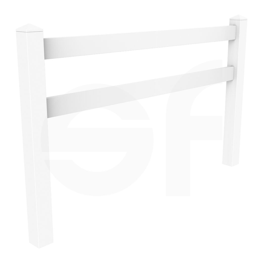 2-Rail 8 ft. W x 3 ft. H Equine Fence Panel (Farm Fence Panel) - Isometric View by Simple Fencing | simplefencing.co.uk