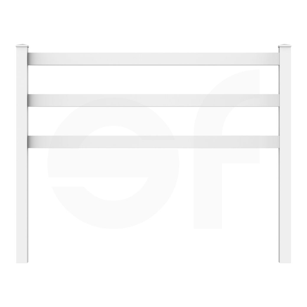 3-Rail 8 ft. W x 4.5 ft. H Equine Fence Panel (Farm Fence Panel) - Front View by Simple Fencing | simplefencing.co.uk