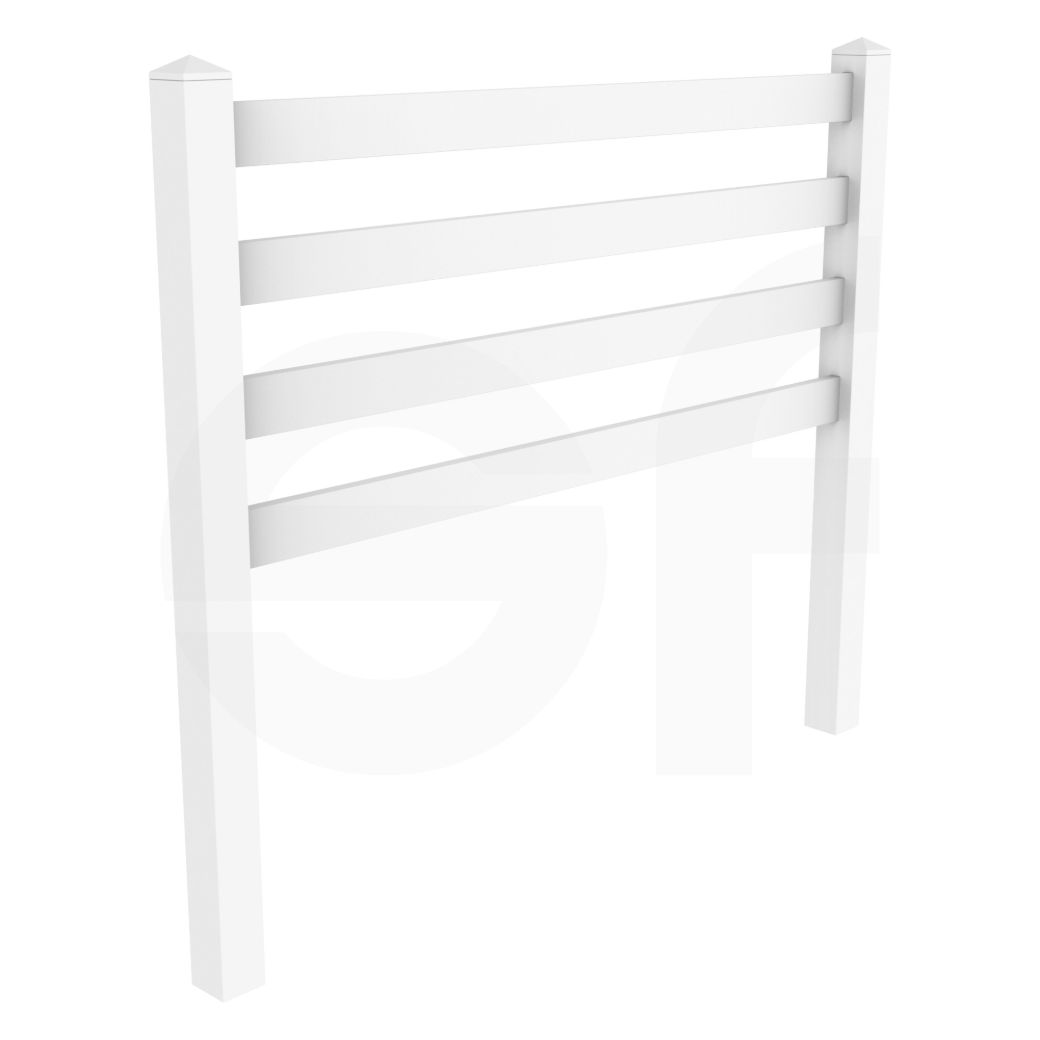 4-Rail 8 ft. W x 5 ft. H Equine Fence Panel (Farm Fence Panel) - Isometric View by Simple Fencing | simplefencing.co.uk