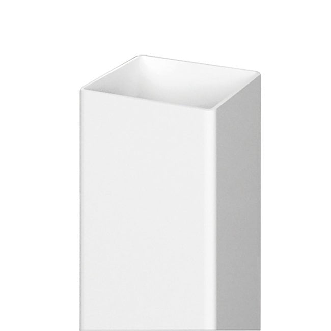 5 in. x 5 in. x 9 ft. L White Vinyl Post for Privacy Fence with Lattice - Simple Fencing