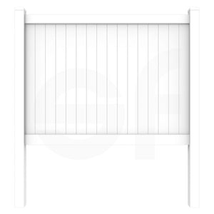 Cascade 8 ft. W x 6 ft. H White Vinyl Privacy Fence Panel - Front View by Simple Fencing | simplefencing.co.uk