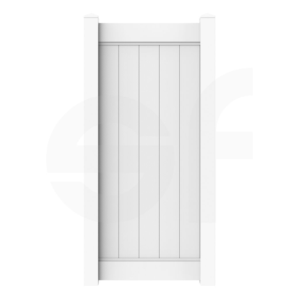 Cascade 3 - 4 ft. W x 6 ft. H White Vinyl Privacy Gate - Simple Fencing
