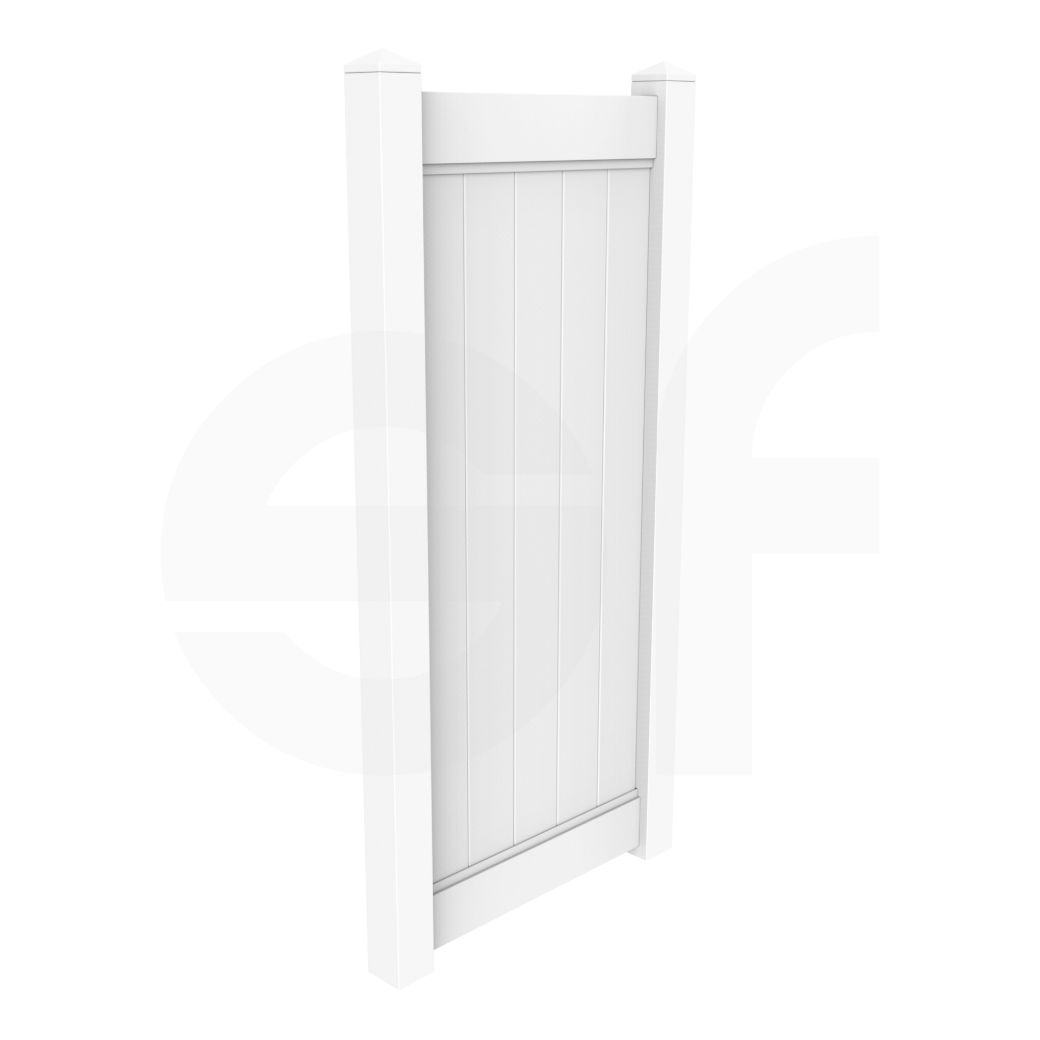 Cascade 3 - 4 ft. W x 6 ft. H White Vinyl Privacy Gate - Simple Fencing