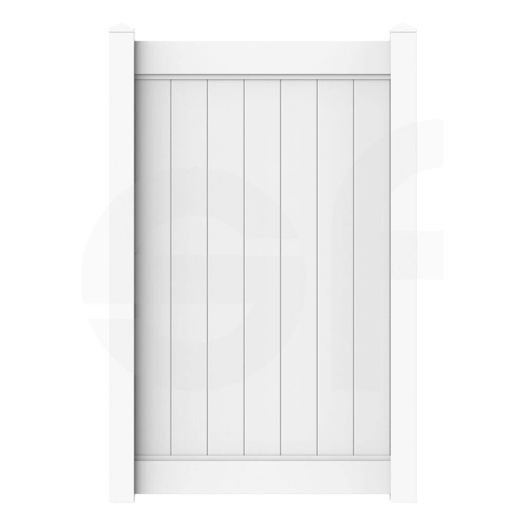 Cascade 3 - 4 ft. W x 6 ft. H White Vinyl Privacy Gate - Simple Fencing