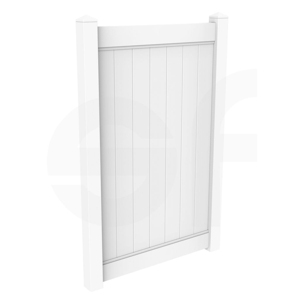 Cascade 3 - 4 ft. W x 6 ft. H White Vinyl Privacy Gate - Simple Fencing