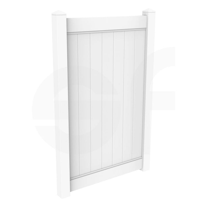 Cascade 3 - 4 ft. W x 6 ft. H White Vinyl Privacy Gate - Simple Fencing