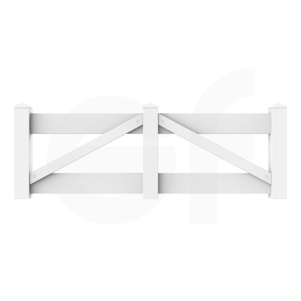2 - Rail 6 ft. W x 3 ft. H White Vinyl Equine Fence Gate - Simple Fencing