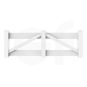 2-Rail 6 ft. W x 3 ft. H White Vinyl Equine Fence Gate (Farm Fence Gate) - Front View by Simple Fencing | simplefencing.co.uk