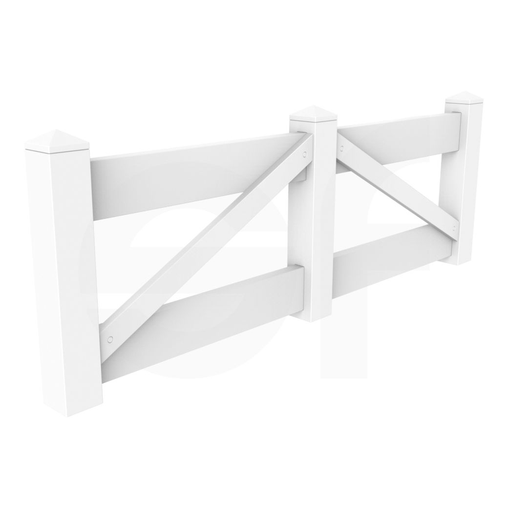 2 - Rail 6 ft. W x 3 ft. H White Vinyl Equine Fence Gate - Simple Fencing