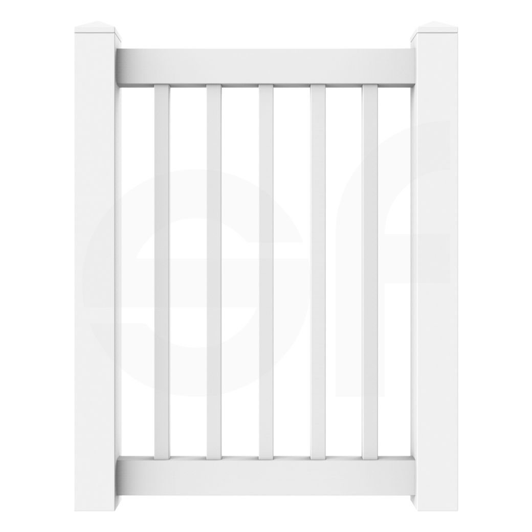 Niagra 3 ft. W x 4 ft. H White Vinyl Pool Fence Gate - Front View by Simple Fencing | simplefencing.co.uk