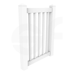 Niagra 3 ft. W x 4 ft. H White Vinyl Pool Fence Gate - Isometric View by Simple Fencing | simplefencing.co.uk