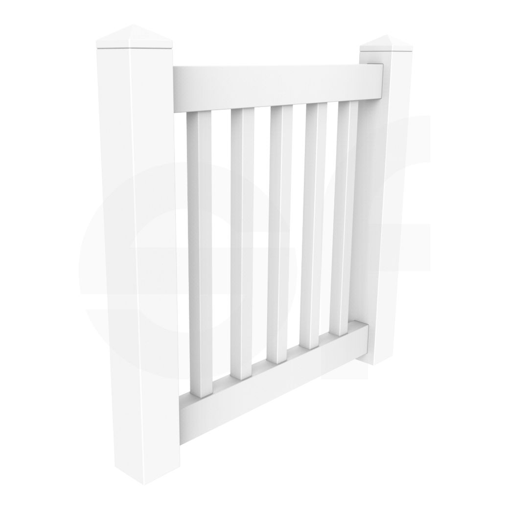 Niagra 3 - 4 - 5 ft. W x 3 ft. H White Vinyl Pool Fence Gate - Simple Fencing