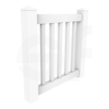 Load image into Gallery viewer, Niagra 3 ft. W x 3 ft. H White Vinyl Pool Fence Gate - Isometric View by Simple Fencing | simplefencing.co.uk