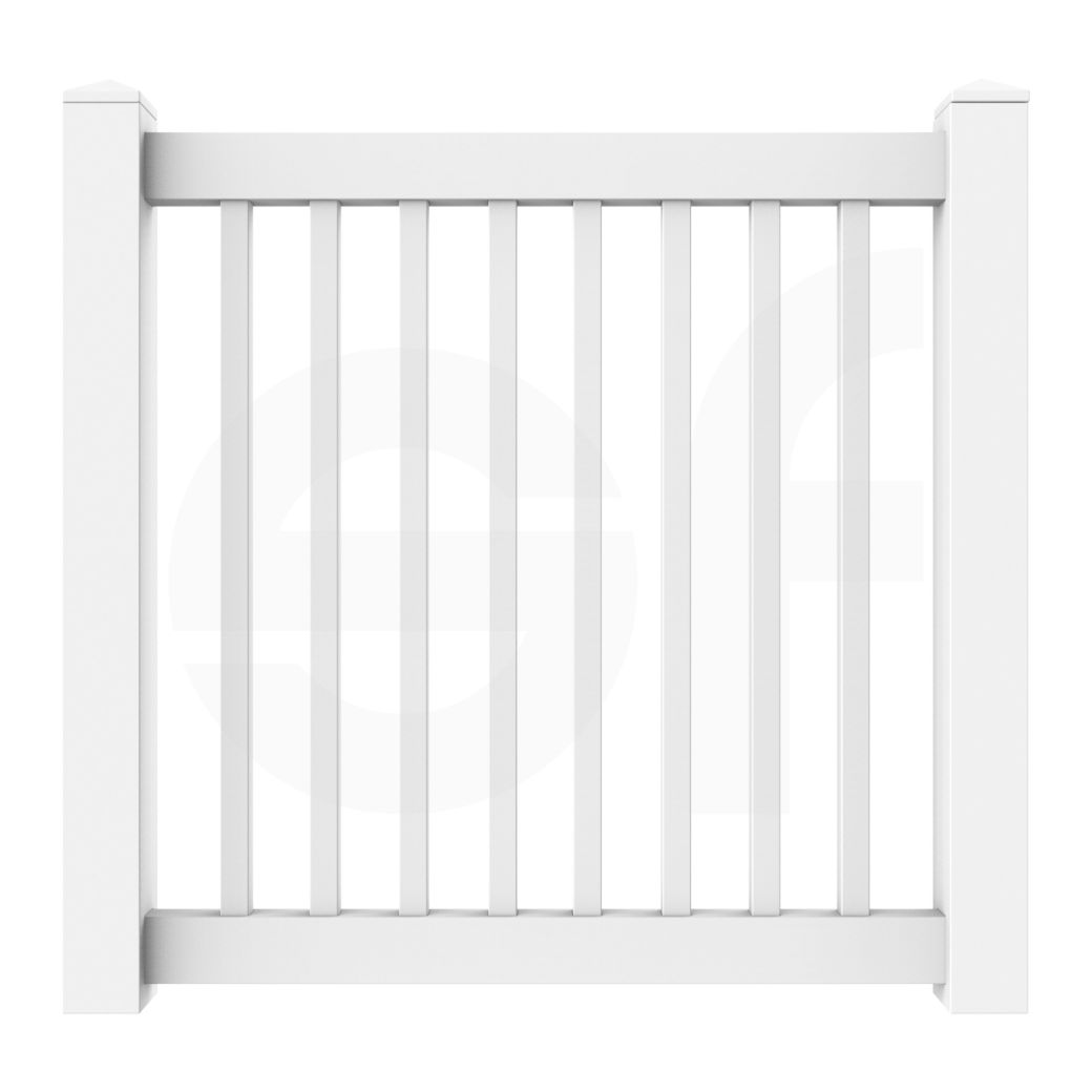 Niagra 4 ft. W x 4 ft. H White Vinyl Pool Fence Gate - Front View by Simple Fencing | simplefencing.co.uk