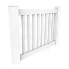 Load image into Gallery viewer, Niagra 4 ft. W x 3 ft. H White Vinyl Pool Fence Gate - Isometric View by Simple Fencing | simplefencing.co.uk