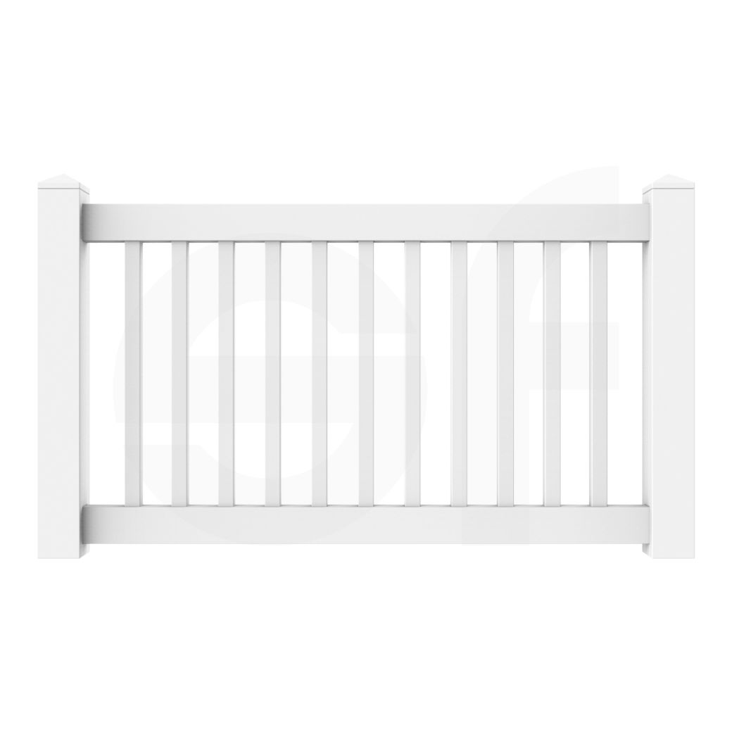 Niagra 5 ft. W x 3 ft. H White Vinyl Pool Fence Gate - Front View by Simple Fencing | simplefencing.co.uk