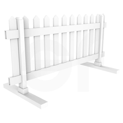 Portable 6 ft. W 2.75 ft. H Temporary Picket Fence - Isometric View by Simple Fencing | simplefencing.co.uk