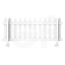 Load image into Gallery viewer, Portable 6 ft. W 2.75 ft. H Temporary Picket Fence - Front View by Simple Fencing | simplefencing.co.uk