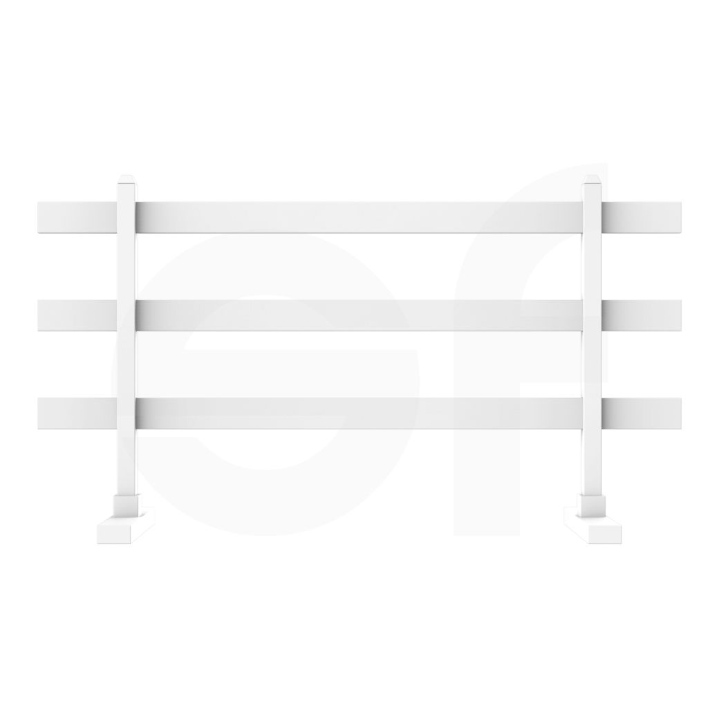 Portable 6 ft. W 4 ft. H x 3-Rail Temporary Fence - Front View by Simple Fencing | simplefencing.co.uk