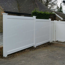 Load image into Gallery viewer, Cascade 8 ft. W x 6 ft. H White Vinyl Privacy Fence Panel - Installation 2 | simplefencing.co.uk