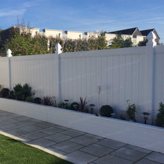 Cascade 8 ft. W x 6 ft. H White Vinyl Privacy Fence Panel - Installation | simplefencing.co.uk