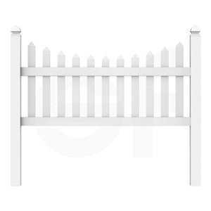 Scalloped 6 ft. W x 3 ft. H Picket Fence Panel - Front View by Simple Fencing | simplefencing.co.uk