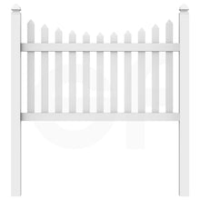 Load image into Gallery viewer, Scalloped 6 ft. W x 4 ft. H Picket Fence Panel - Front View by Simple Fencing | simplefencing.co.uk