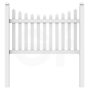 Scalloped 6 ft. W x 4 ft. H Picket Fence Panel - Front View by Simple Fencing | simplefencing.co.uk