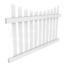 Load image into Gallery viewer, Scalloped 6 ft. W x 4 ft. H Picket Fence Panel - Isometric View by Simple Fencing | simplefencing.co.uk