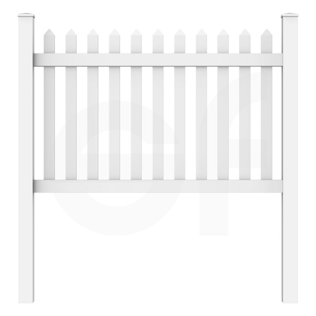Straight 6 ft. W x 4 ft. H Picket Fence Panel - Front View by Simple Fencing | simplefencing.co.uk