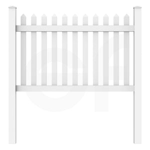 Straight 6 ft. W x 4 ft. H Picket Fence Panel - Front View by Simple Fencing | simplefencing.co.uk