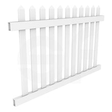 Load image into Gallery viewer, Straight 6 ft. W x 4 ft. H Picket Fence Panel - Isometric View by Simple Fencing | simplefencing.co.uk