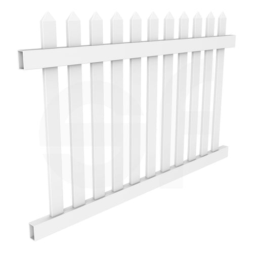 Straight 6 ft. W x 4 ft. H Picket Fence Panel - Isometric View by Simple Fencing | simplefencing.co.uk