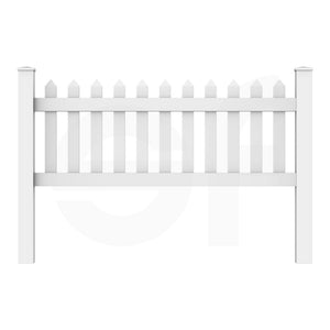Straight 6 ft. W x 2.5 ft. H Picket Fence Panel - Front View by Simple Fencing | simplefencing.co.uk