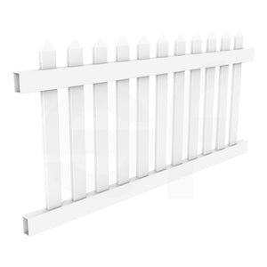Straight 6 ft. W x 3 ft. H Picket Fence Panel - Isometric View by Simple Fencing | simplefencing.co.uk