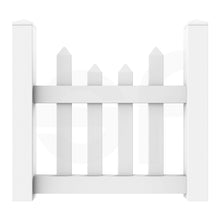 Load image into Gallery viewer, Scalloped 3 ft. W x 3 ft. H White Vinyl Fence Gate - Front View by Simple Fencing | simplefencing.co.uk