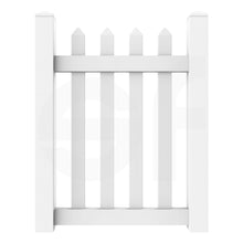 Load image into Gallery viewer, Straight 3 ft. W x 4 ft. H White Vinyl Picket Fence Gate - Front View by Simple Fencing | simplefencing.co.uk