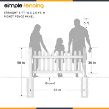 Load image into Gallery viewer, 2.5 ft. H - Picket Fence - Size Chart - Family View